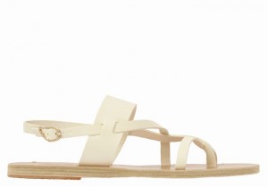 Ancient Greek Sandals Alethea Leather Women Back-Strap Sandals White | XBU6884HM