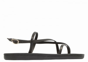 Ancient Greek Sandals Alethea Women Back-Strap Sandals Black | TBV7078BD