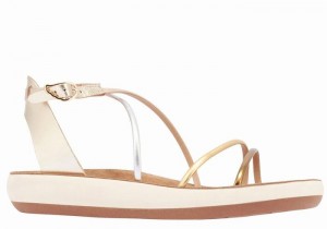 Ancient Greek Sandals Anastasia Comfort Women Ankle Strap Sandals White | GBN6251WF