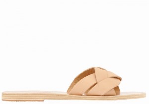 Ancient Greek Sandals Arachne Women Slide Sandals Beige | YBZ3770BN