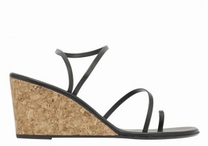 Ancient Greek Sandals Chora Mid Women Wedge Sandals Black | MUZ2312SG