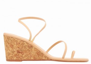 Ancient Greek Sandals Chora Mid Women Wedge Sandals Beige | NEP6836NV