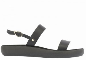 Ancient Greek Sandals Clio Comfort Women Casual Sandals Black | QHZ9233PX