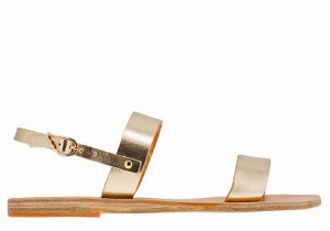 Ancient Greek Sandals Clio Women Back-Strap Sandals Gold White | DHJ1522PP