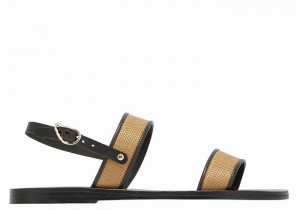 Ancient Greek Sandals Clio Women Casual Sandals Brown Black | LQW3325CJ