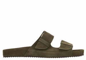 Ancient Greek Sandals Diogenis Men Slippers Dark Green | HXZ4057VB