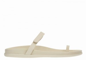 Ancient Greek Sandals Dokos Women Toe-Post Sandals White | PEZ3120NQ