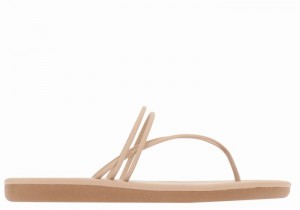 Ancient Greek Sandals E Women Flip Flops Beige | JWH9512VQ