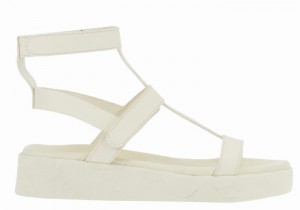 Ancient Greek Sandals Efrosini Leather Women Platform Sandals White | CDC4137BC