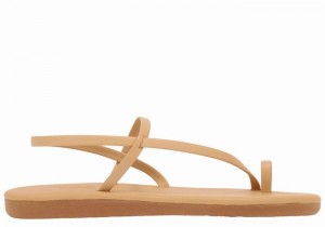 Ancient Greek Sandals Euterpe Women Toe-Post Sandals Beige | KTV1121UT