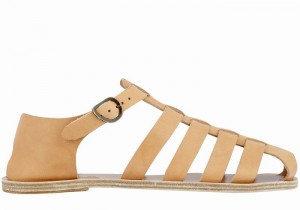 Ancient Greek Sandals Homer Men Fisherman Sandals Beige | VRE8564PO