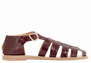 Ancient Greek Sandals Homeria Women Fisherman Sandals Dark Red Black | FDA389ZU