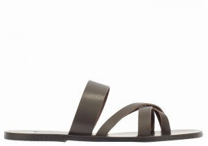 Ancient Greek Sandals Jason Men Slide Sandals Chocolate | BJU181TF