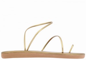 Ancient Greek Sandals Kansiz Women Toe-Post Sandals Gold Brown | WBV8463HQ