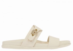 Ancient Greek Sandals Latria Women Slide Sandals White | LVN7721DC