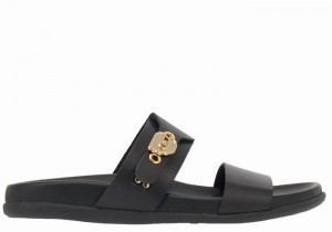 Ancient Greek Sandals Latria Women Slide Sandals Black | RLS1181GU