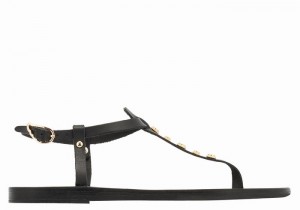 Ancient Greek Sandals Lito Bee Women Back-Strap Sandals Black | SOY489XW