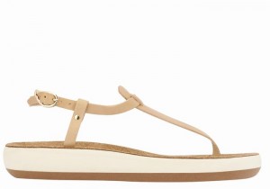 Ancient Greek Sandals Lito Comfort Women Back-Strap Sandals Beige | ZYG5416IY