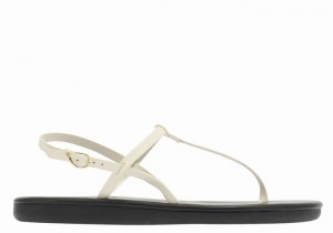 Ancient Greek Sandals Lito Flip Flop Women Back-Strap Sandals White | SNN2951VM