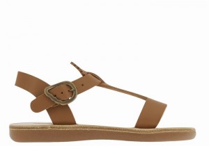 Ancient Greek Sandals Little Amber Soft Kids' Flat Sandals Dark Brown | KYL47YU