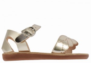 Ancient Greek Sandals Little Andromeda Soft Kids' Casual Sandals Gold White | LRL6354XP