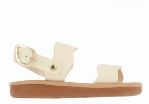 Ancient Greek Sandals Little Calamos Soft Kids' Casual Sandals White | KMV5594FI