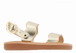 Ancient Greek Sandals Little Calamos Soft Kids' Casual Sandals Gold White | PXK5616IB