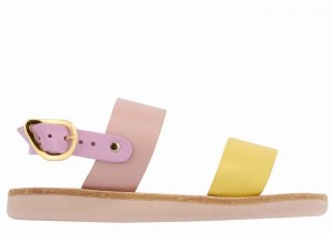 Ancient Greek Sandals Little Clio Soft Kids' Casual Sandals Yellow Pink Purple | PNK6970DN