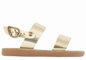 Ancient Greek Sandals Little Clio Soft Kids' Casual Sandals Gold White | JKW1668OX