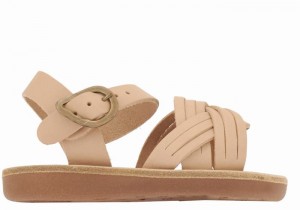 Ancient Greek Sandals Little Electra Soft Kids' Flat Sandals Beige | IIA217II