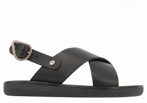 Ancient Greek Sandals Little Maria Soft Kids' Casual Sandals Black | QTI10049VV