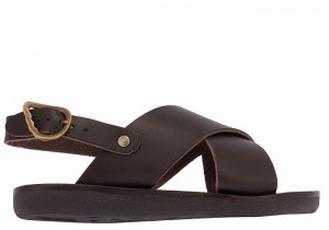 Ancient Greek Sandals Little Maria Soft Kids' Casual Sandals Chocolate | EZE7893MI