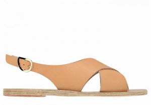 Ancient Greek Sandals Maria Leather Women Casual Sandals Beige | CMF3320VH