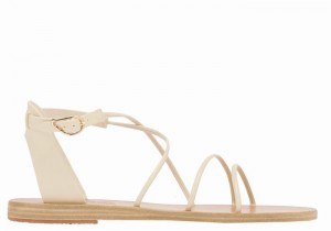 Ancient Greek Sandals Meloivia Women Ankle Strap Sandals White | AMA7527IB