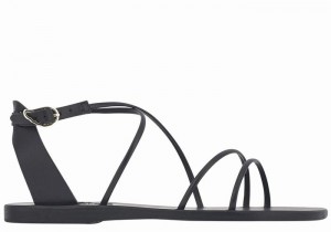 Ancient Greek Sandals Meloivia Women Ankle Strap Sandals Black | ALO3260VY