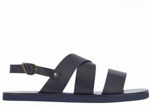 Ancient Greek Sandals Miltos Men Casual Sandals Dark Blue | QMF3336SB