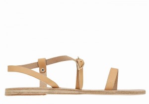 Ancient Greek Sandals Niove Leather Women Back-Strap Sandals Beige | FKB6381OE