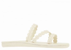 Ancient Greek Sandals Oceanis Women Slide Sandals White | IXY2121DQ