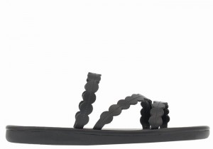 Ancient Greek Sandals Oceanis Women Slide Sandals Black | QZZ4042HS