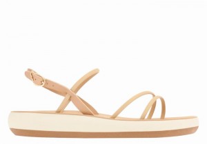 Ancient Greek Sandals Polis Women Back-Strap Sandals Beige | WAI3149QE