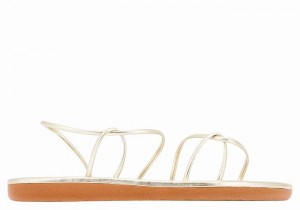 Ancient Greek Sandals Proorismos Women Back-Strap Sandals Gold White | SXA5438MT