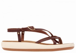 Ancient Greek Sandals Semele Comfort Women Back-Strap Sandals Coffee | IPU4821WS