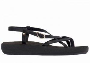 Ancient Greek Sandals Semele Comfort Women Back-Strap Sandals Black | SNB7549LC