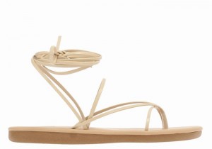 Ancient Greek Sandals String Women Gladiator Sandals Beige | UWB2811ZD