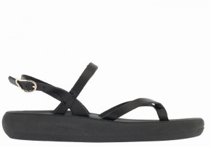 Ancient Greek Sandals Tereza Comfort Women Back-Strap Sandals Black | KEL2814YQ