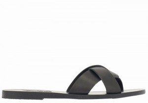 Ancient Greek Sandals Whitney Women Slide Sandals Black | IXE2011SF