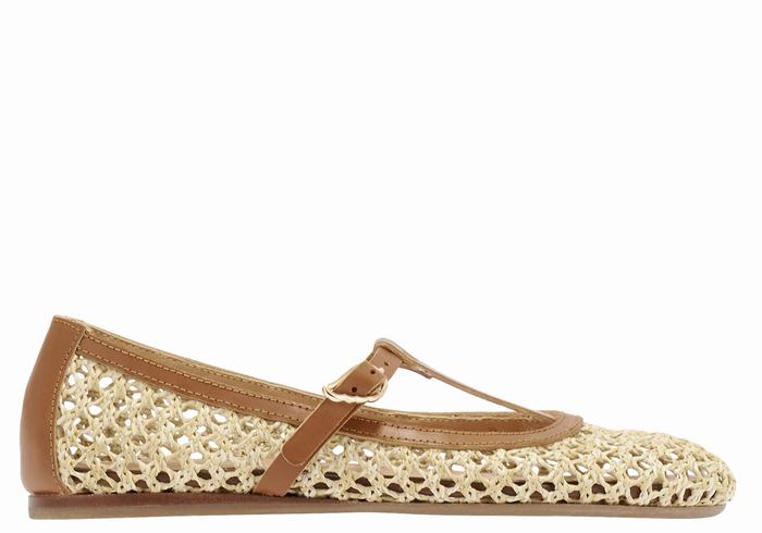 Ancient Greek Sandals Aerati Women Ballerina Beige Brown | HJC2991GA