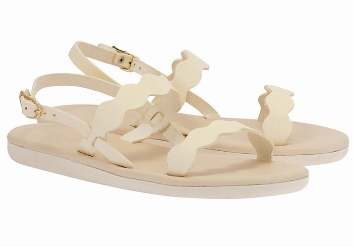 Ancient Greek Sandals Afros Women Back-Strap Sandals White | KNU4272MW