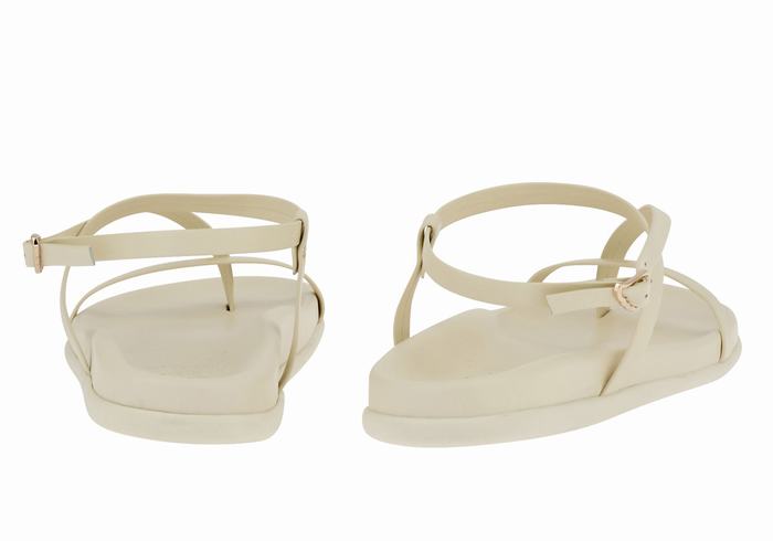 Ancient Greek Sandals Aimilia Women Back-Strap Sandals White | QAE2121YR