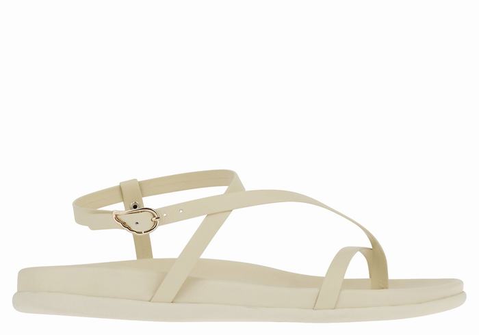 Ancient Greek Sandals Aimilia Women Back-Strap Sandals White | QAE2121YR